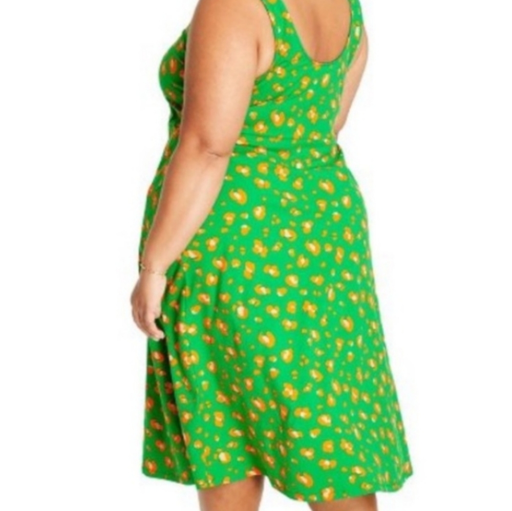NWT Tabitha Brown for Target green leopard dress 1X plus size